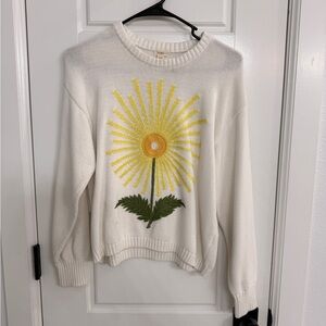 Sunshine Bloom White Sweater